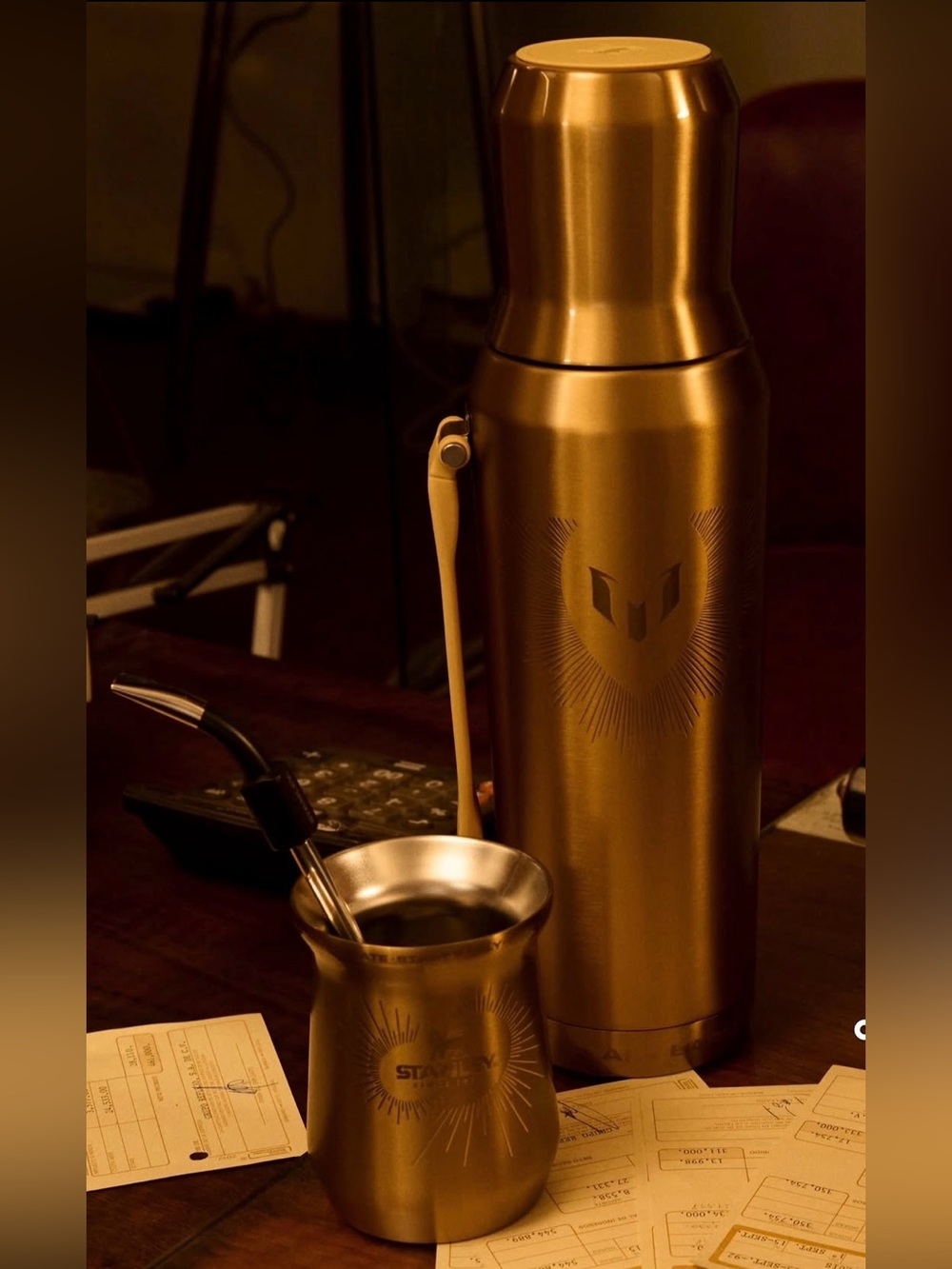 🏆MESSI LEGACY Stanley Gold Insulated Bottle and Matching Mate Cup SET - Picture 5 of 16